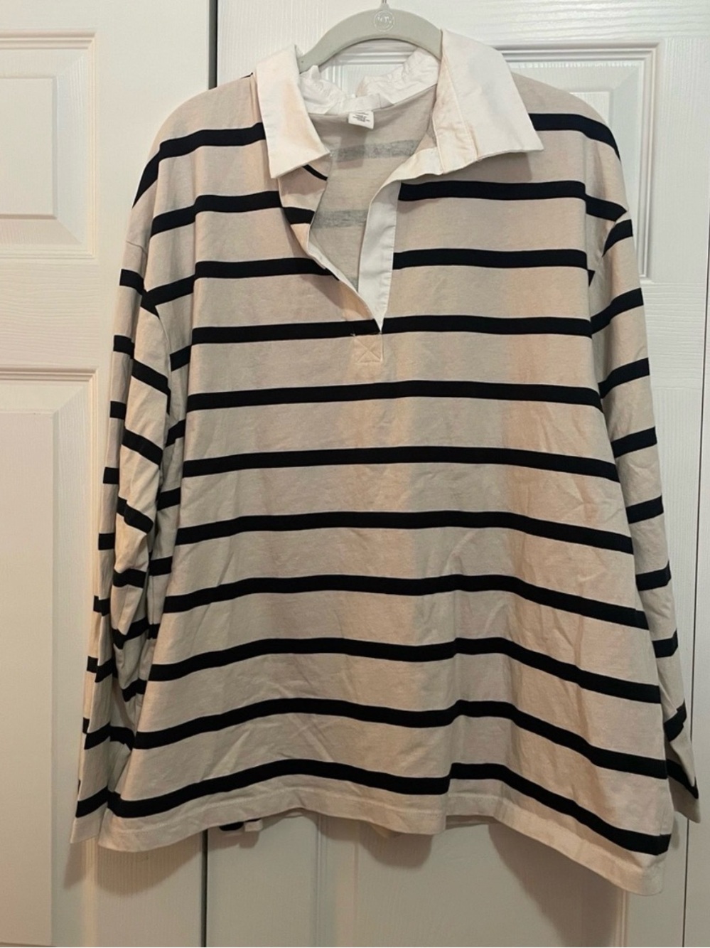 Striped Longsleeve Rugby Tee L